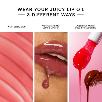 Gush Beauty Tinted Lip Oil Wisp, Vitamin E + Jojoba Hydrating 5ml | Hydrating lip tint with skincare benefits - vitamin E & jojoba oil for glossy, non-sticky, nourished lips all day