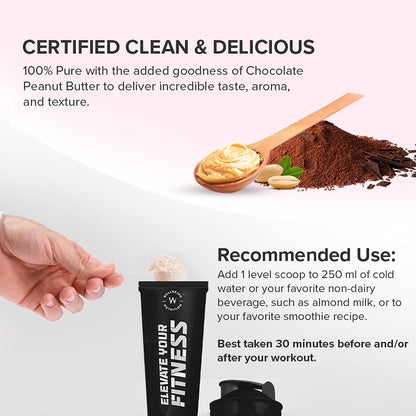 Wellbeing Nutrition Organic Vegan Plant Protein Powder for Women | 4g BCAA & 18g Pea Protein & Brown Rice Protein Isolate for Energy, Growth & Hormonal Balance | Chocolate Peanut Butter - 500gms