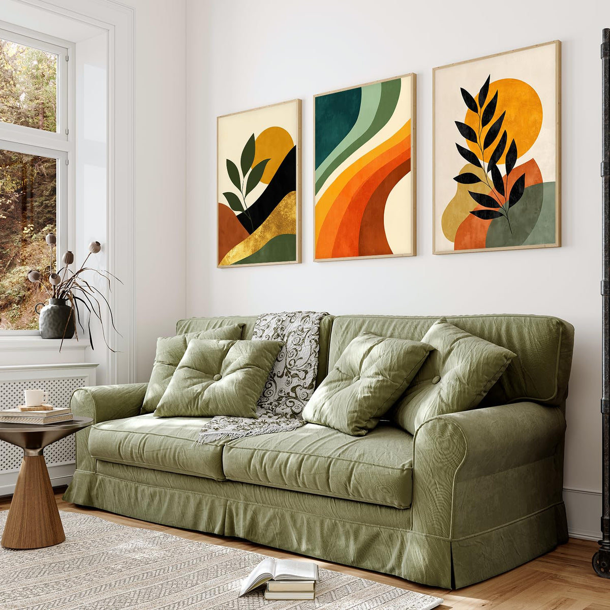 Boho wall Art Paintings Modern Art Framed Wall Painting for Living Room Bedroom - Wall Posters | Paintings with Frame Set of 3 (Boho 2, 10x13 inch)