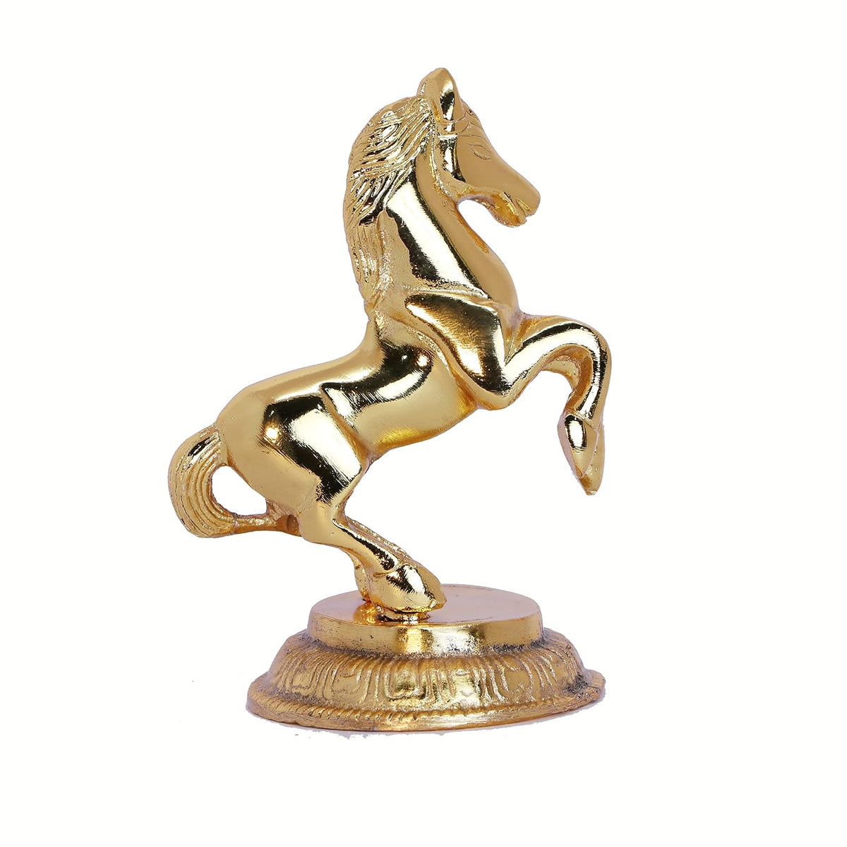 Jumping Horse Metal Statue for Wealth Table Top Figurine for Living Room Bedroom Home Office Animal Decorative Showpiece Feng Shui Vanstu Sculpture for Gift Purpose.