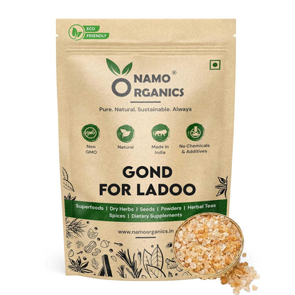Namo Organics - Edible Gond for Laddu 200 gm | Babul Gond for Ladoo | Kikar Edible gum | 100% Natural, No Preservatives