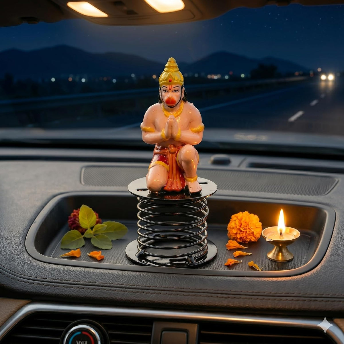 B.R STORE Spring Mounted Lord Hanuman Idol