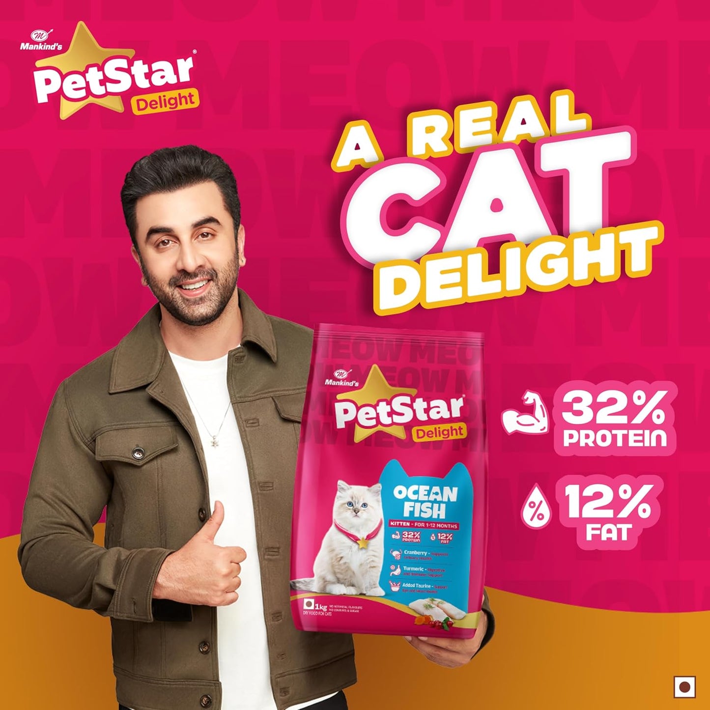 Mankind PetStar Kitten Cat Food – Ocean Fish Flavour (1 Kg) | Complete & Balanced Nutrition for Healthy Growth, Hairball & Digestive Care