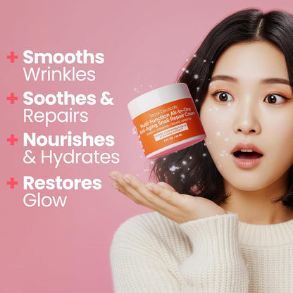 SeoulCeuticals 97.5% Snail Mucin Moisturizer for Face | 60ml Korean Skin Care Snail Mucin Cream with Aloe, Shea Butter & Jojoba | Lightweight, Non-Comedogenic Daily Repair Night Cream