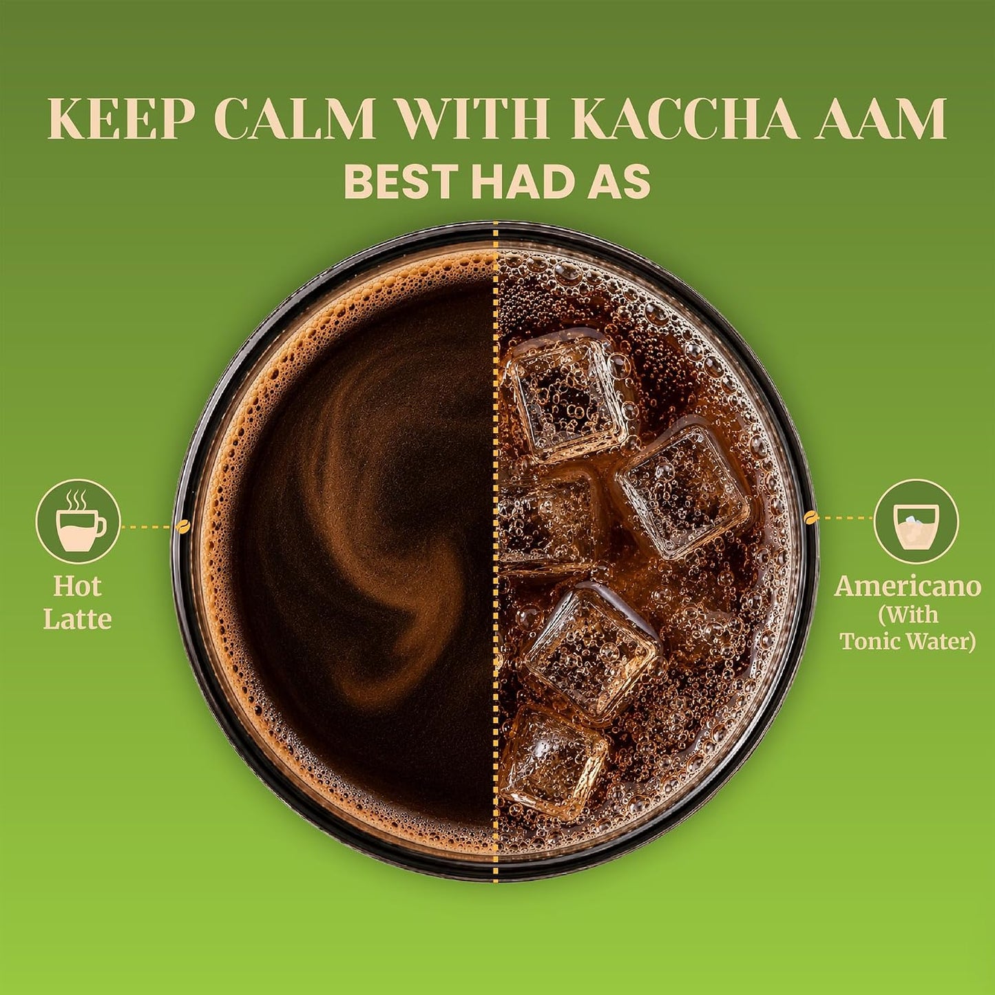 Impulse Coffees Keep Calm With Kaccha Aam Instant Coffee Powder | Raw Mango Flavour, Arabica, Citrusy & Tangy Taste, Hot & Cold Coffee | 50g