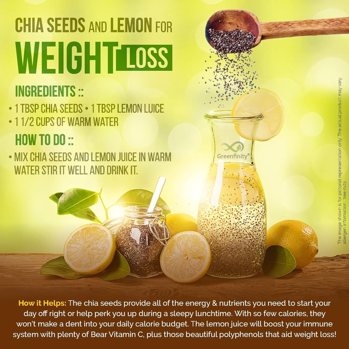 GreenFinity Chia Seeds 300g | Omega-3 clean chia Seeds for Eating | Rich in Calcium, Protein & Fiber, Omega 3 and Antioxidant | Healthy Snacks |