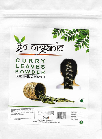 Go Organic Curry Leaves Powder for Grow Long, Strong And Shiny Hair ( 150 Grm )