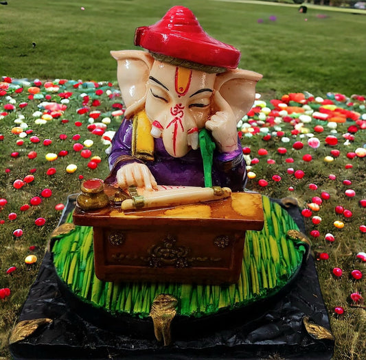 PARADIGM PICTURES Ganpati Idol for Home Decor, Pooja Room & Car Dashboard | Lord Ganesha Statue for Housewarming Gift, Spiritual Vastu Showpiece, Feng Shui Decorative Item