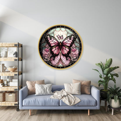 Butterfly modern art Premium Sparkle lamination Golden Slim Frame 50.8 cm x 50.8 cm Large Size, For Home/Office/Hotel painting GRL-29