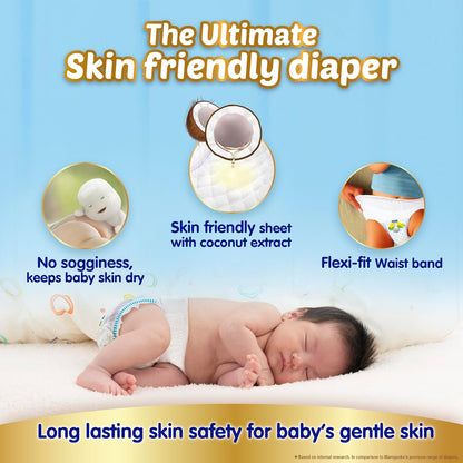 MamyPoko Pants Extra Absorb Baby Diapers, Large (L size) | 9-14 kg | 64 Count |Deep Sleep Diapers| Soft gentle fit |Deep Absorbent Crisscross | skin friendly with coconut oil |
