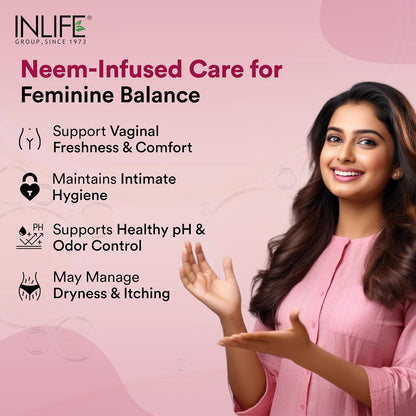 INLIFE Vaginal Health Capsules for Hygiene Support with Neem Seed Oil (Nimba Taila) 500mg | Promote Healthy Odor & Flora - 60 Count