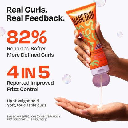 MANETAIN Curl Cream 200ml for Curly & Wavy Hair | Frizz Control, Soft Hold & Moisturizing Styling Cream | Enhances Natural Curls, Reduces Frizz | Sulfate-Free, Paraben-Free, Vegan Hair Care