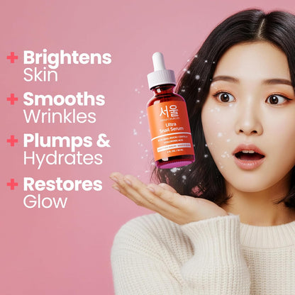 SeoulCeuticals Korean Snail Mucin Serum – 97.5% Snail Serum with Hyaluronic Acid & Centella – Anti Wrinkle & Anti Aging Serum for Face – K Beauty Night Skincare - 30ml