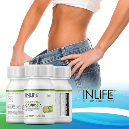 INLIFE Garcinia Cambogia Capsules | Fruit Extract with > 60% HCA | Ayurveidc Herbal Supplement for Men Women - 1200mg - 60 Vegetarian Capsules