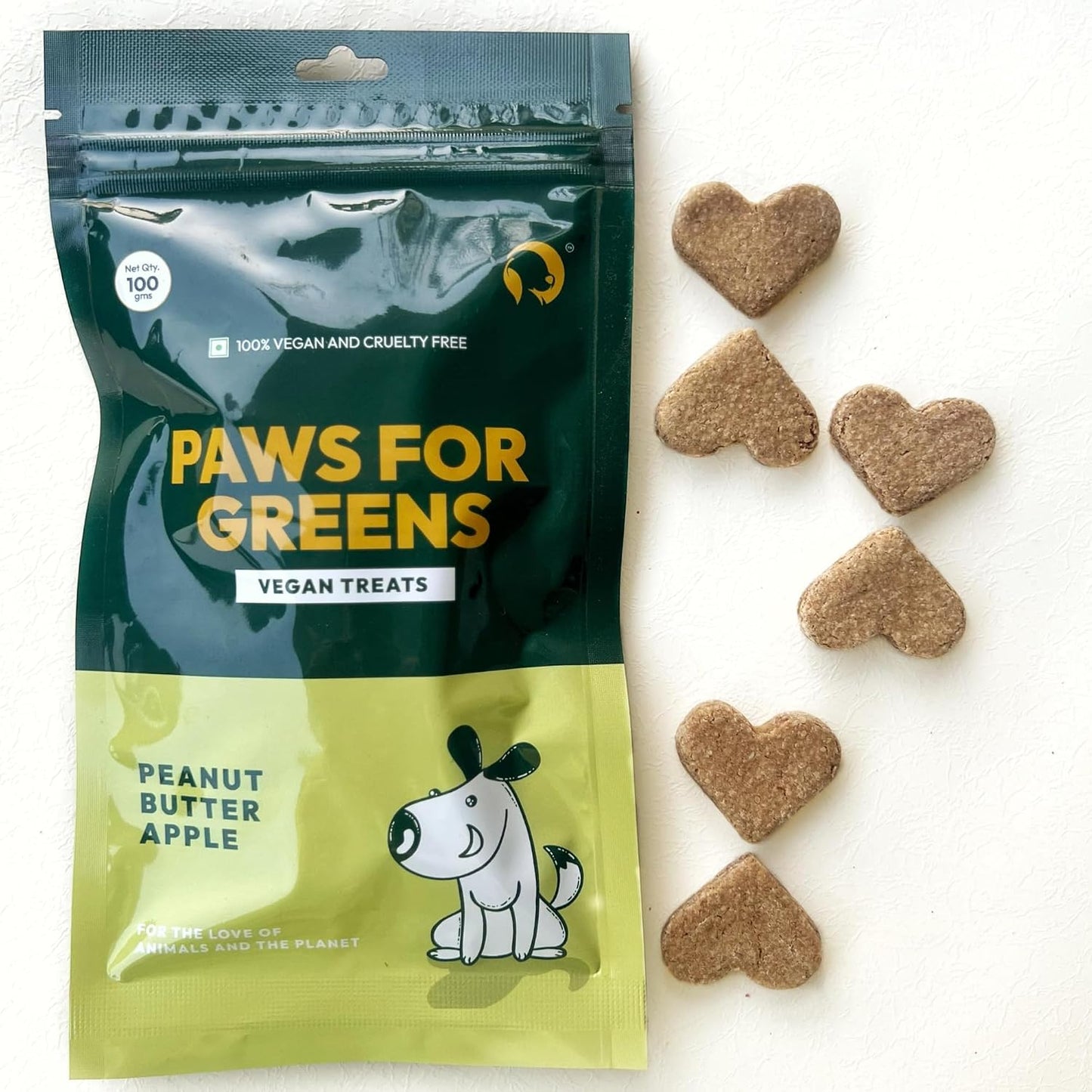 PAWS FOR GREENS Multivitamin Dog Treats 100% Natural Plant-Based Meat-Free Dog Biscuits Healthy & Veg Dog/Puppy Snacks (100grams)