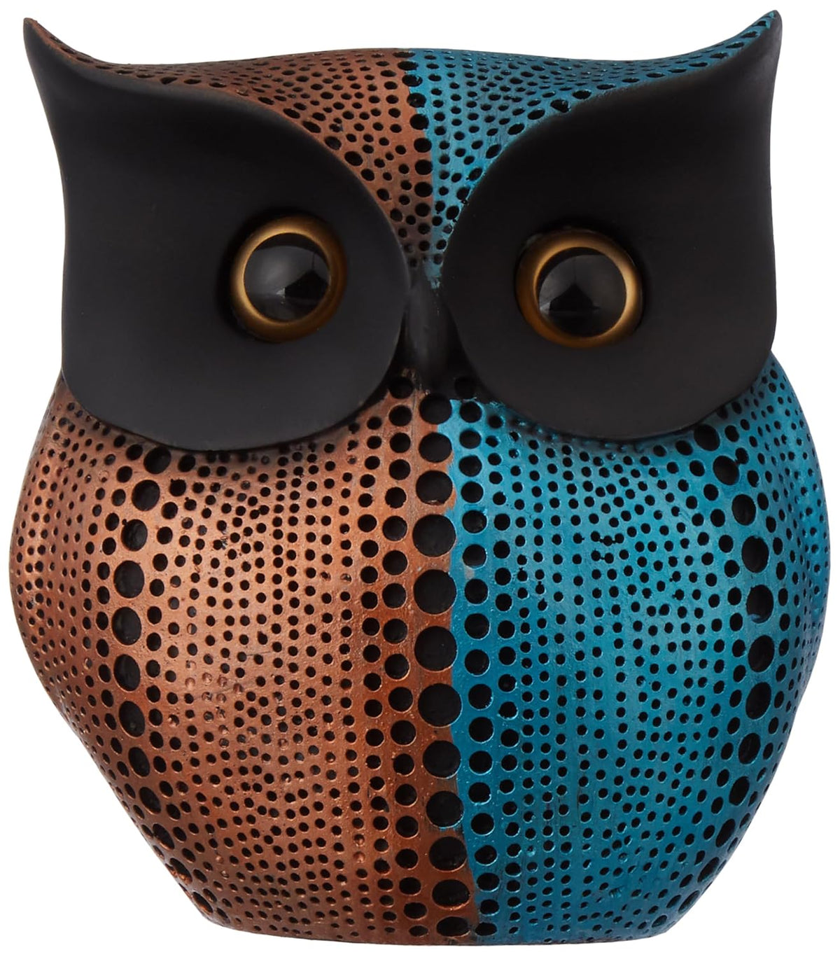 Modern Classy Happy Owl Resin Art Figure Showpiece (Pack of 1, Pink & Blue)