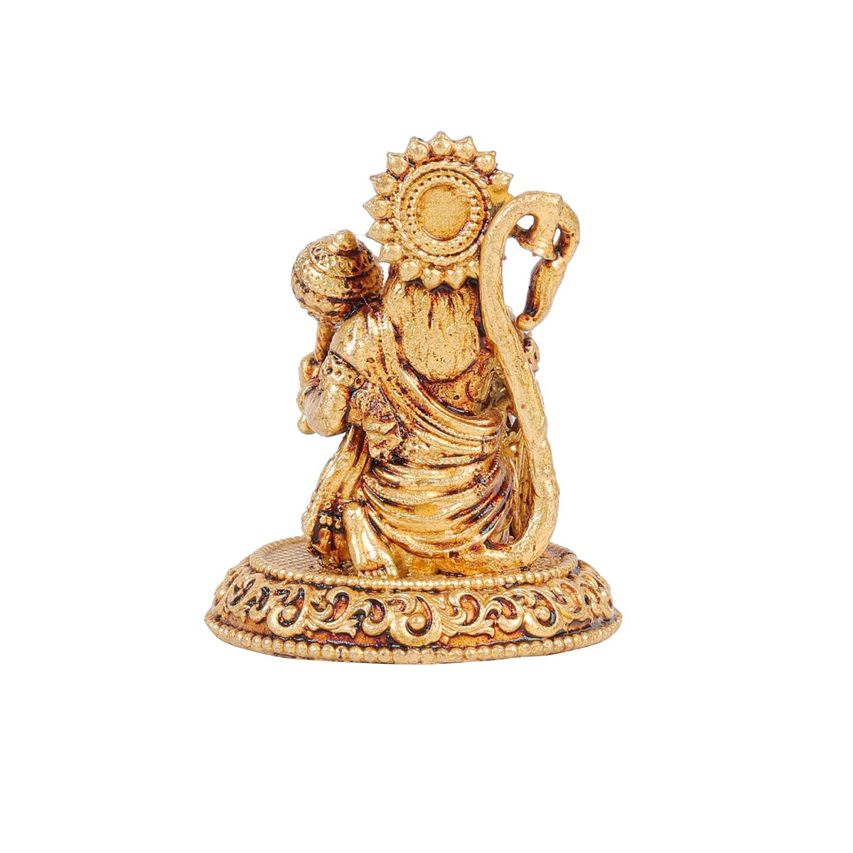 2 Inch Pure Brass Hanuman Ji Idol with Gada | Decorative God Statue for Home Temple, Mandir & Pooja Room Decor | Ideal for Pooja, Diwali, Spiritual Decor & Festive Gifting