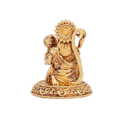 2 Inch Pure Brass Hanuman Ji Idol with Gada | Decorative God Statue for Home Temple, Mandir & Pooja Room Decor | Ideal for Pooja, Diwali, Spiritual Decor & Festive Gifting