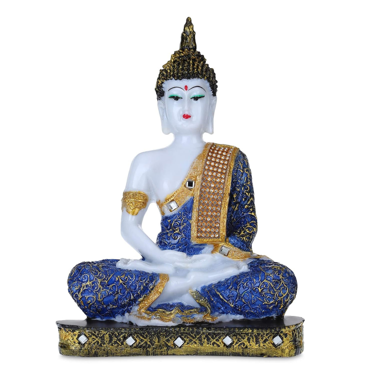 Gautam Buddha Statue for Spiritual Home Polyresin Sitting Buddha Idol Handcrafted Statue Showpiece for HomeDecor,Living Room Decoration Gift Gifting Items