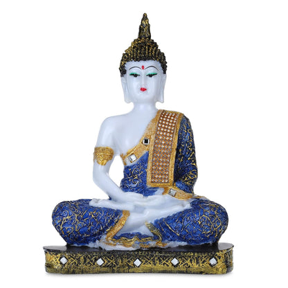 Gautam Buddha Statue for Spiritual Home Polyresin Sitting Buddha Idol Handcrafted Statue Showpiece for HomeDecor,Living Room Decoration Gift Gifting Items