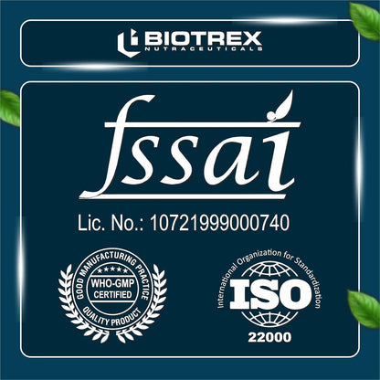Biotrex Nutraceuticals Inositol and Choline With Vitamin B Complex (B1, B2, B3, B5, B6, B7, B9 & B12) | High Purity Nutrients | Brain & Nerve Function | Better Motor Signal | Lab Tested | 60 Veg Capsules