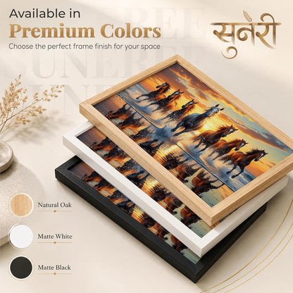 7 Horse Vastu Wall Painting (Landscape Collection) (Natural, Design 19, 48L x 33W cm)