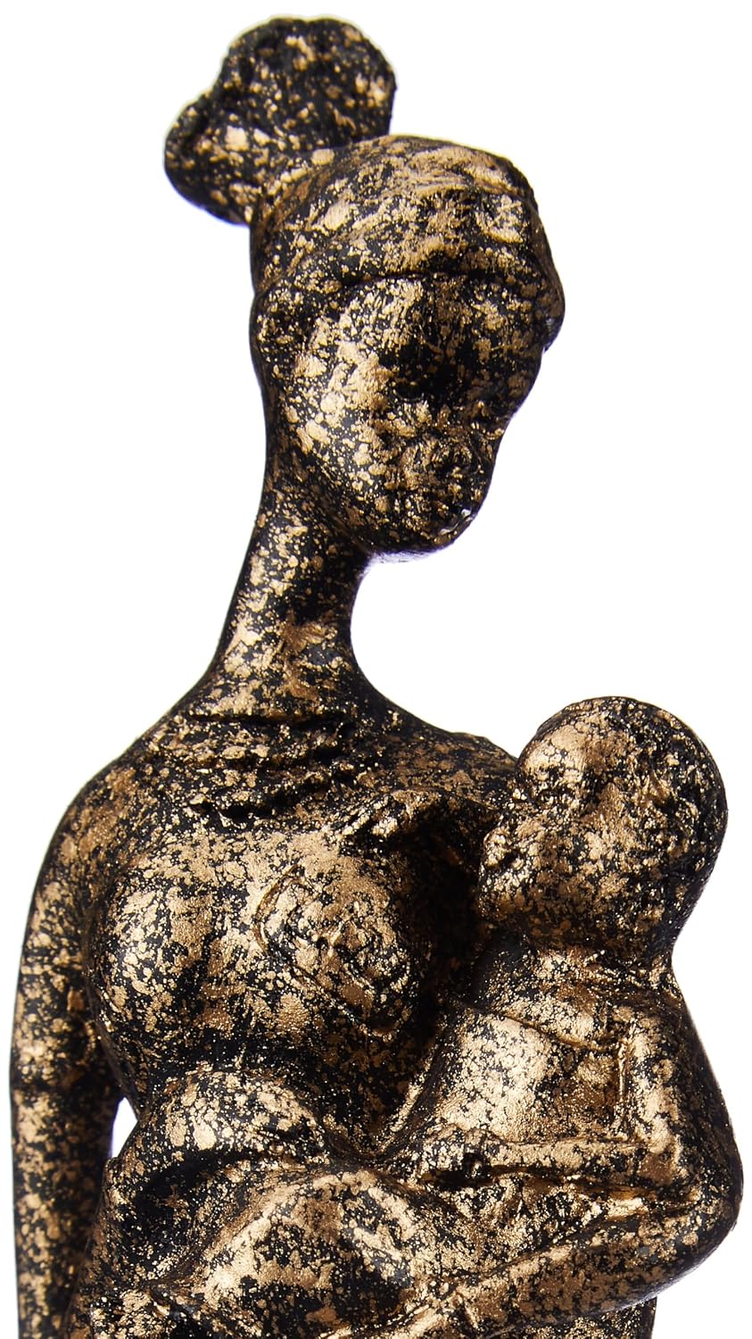 Beautiful Finish Uniquely Hand Crafted Home Decor African Tribal Women Art Piece (Set of 3, Black and Golden)