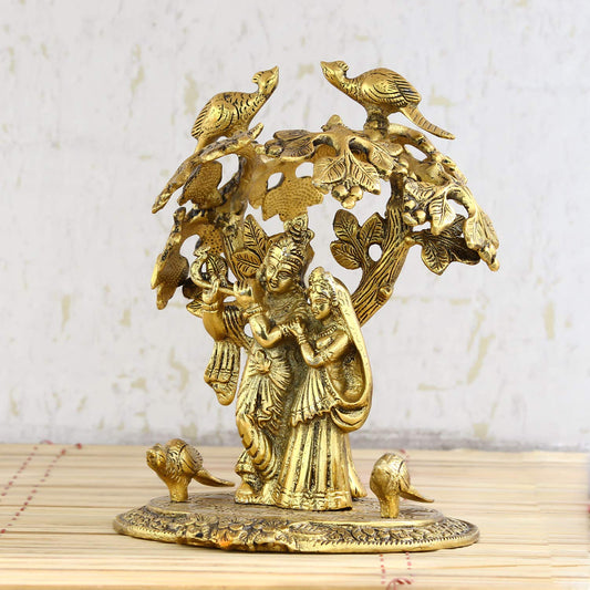 Radha Krishna Standing Under Tree Showpiece