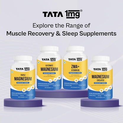 Tata 1mg Triple Magnesium Tablets | Magnesium Complex Supplement| Muscle Relaxant, Sleep and Strength