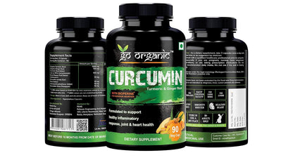 Go Organic Turmeric Curcumin 90 Veg Caps | Plant-Based Joint Support Supplement with BioPerine & Ginger | Potent Antioxidants for Healthy Inflammation, Joint Comfort & Lasting Structural Resilience