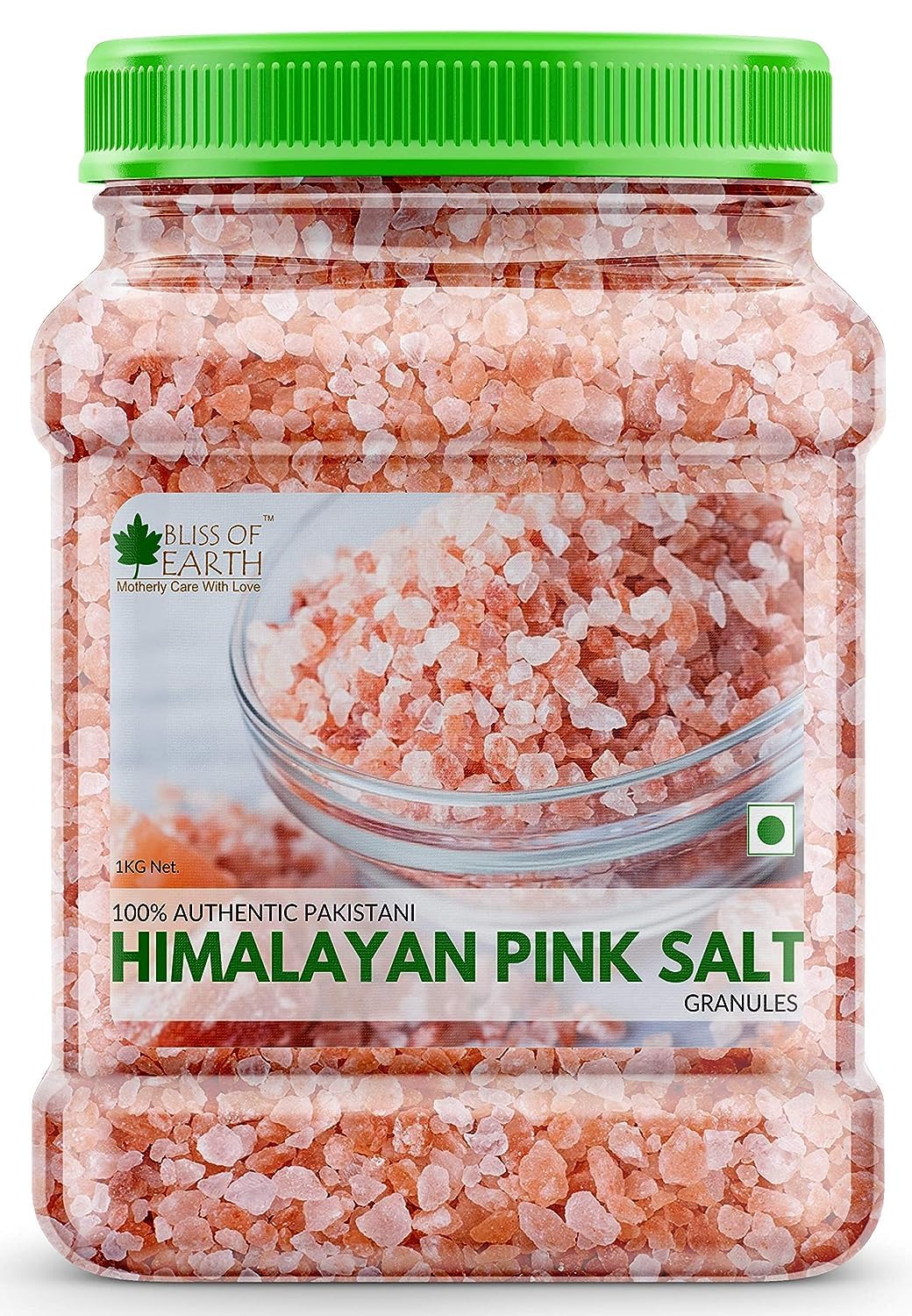 Bliss of Earth 1KG Granular Pakistani Himalayan Pink Salt Non Iodized for weight loss & Healthy Cooking, Natural Substitute of White Salt