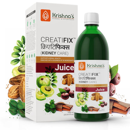 Krishna's Creatifix Juice – 1000 ml | For Healthy Kidneys & Renal Support | Enriched with 30 Ayurvedic Herbs | Supports Kidney Care & Detox | Herbal & Ayurveda Formula