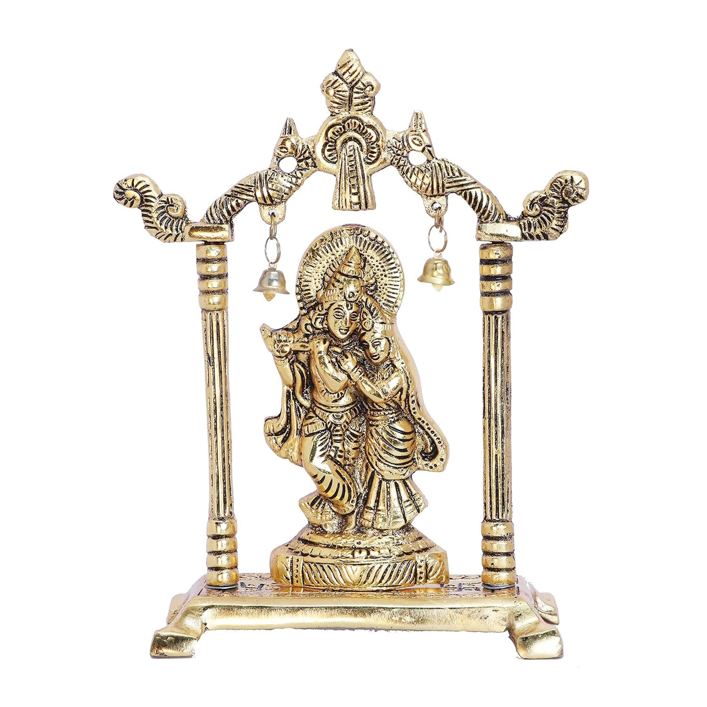 KridayKraft Metal Radha Krishna Statue Gold Plated Decor Your Home,Office & Radha Krishna Murti Idol Showpiece Figurines,Religious Krishna Idol Gift Article...