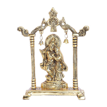 KridayKraft Metal Radha Krishna Statue Gold Plated Decor Your Home,Office & Radha Krishna Murti Idol Showpiece Figurines,Religious Krishna Idol Gift Article...