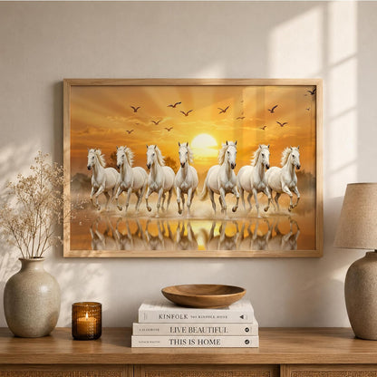 7 Horse Vastu Wall Painting (Landscape Collection) (Natural, Design 11, 13x19 Inch)