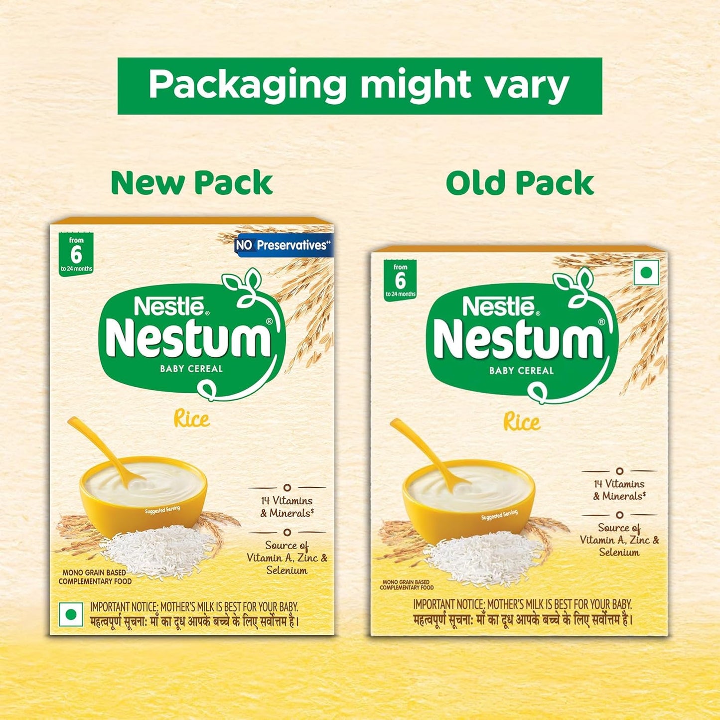 Nestum Baby Cereal – From 6 to 24 Months, Rice, 300g/325g, Bag-in-Box Pack (weight may vary)