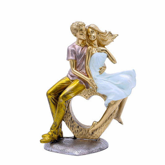 Handmade Romantic Couple Statue for Home Decoration | Polyresin Showpiece Gift Item