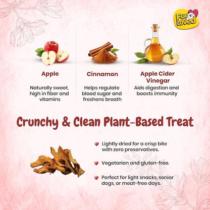 Fur Loved Apple Bapple |Dehydrated Apple Dog Treats | Fiber-Rich & Delicious (30 GM)|Pack_1|