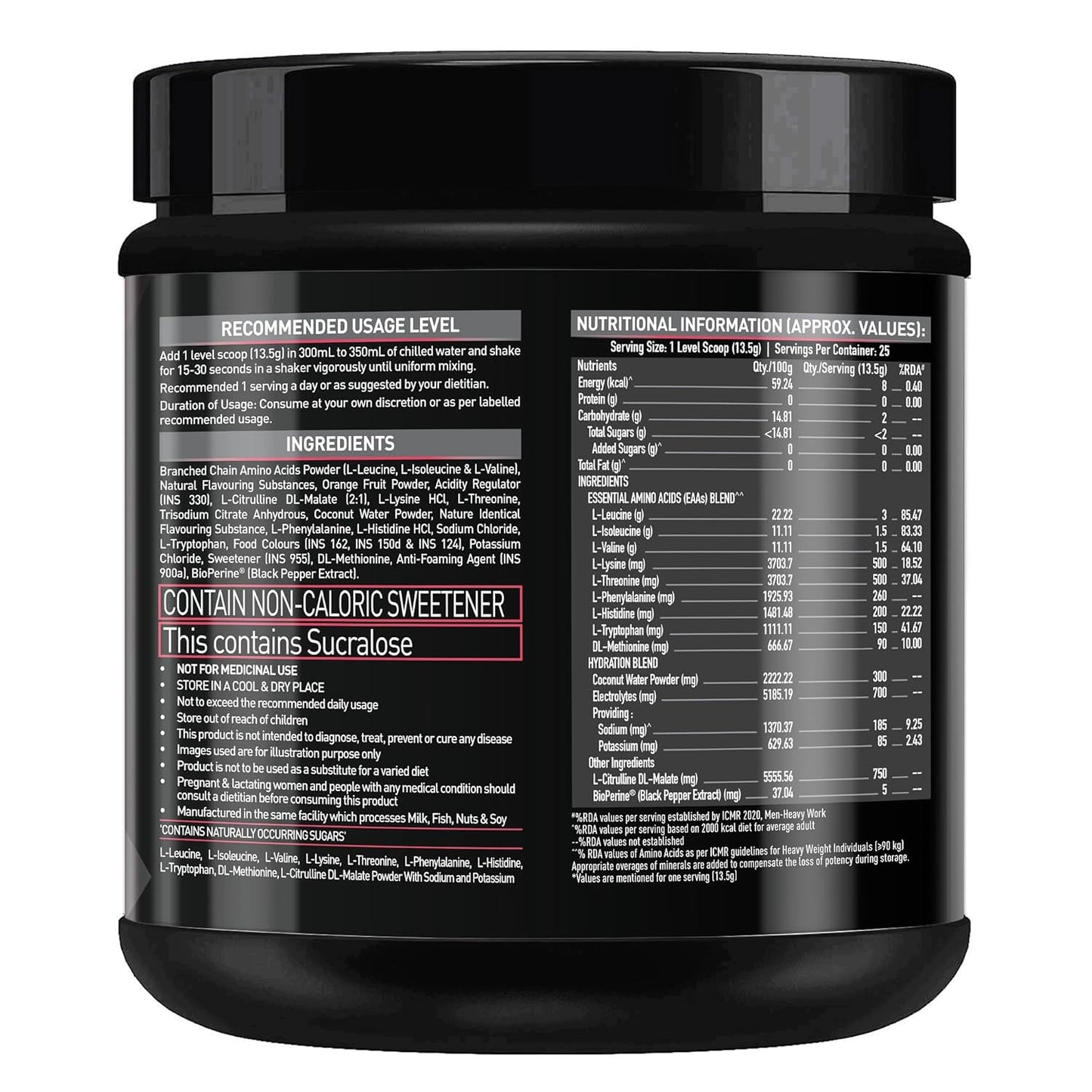 MuscleBlaze EAA 8000 Powder (Razz Lemonade, 340g, 25 Servings) | 8000mg EAAs Blend, 1000mg Hydration Blend | 750mg L-Citrulline