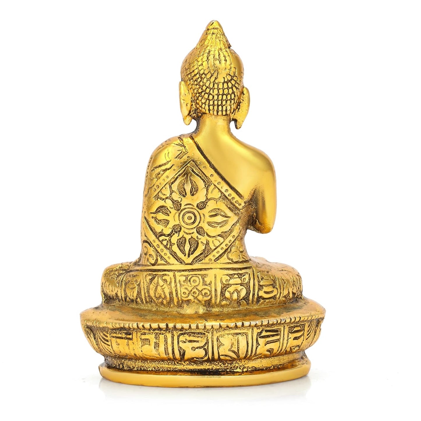 CraftVatika Lord Buddha Idol Statue showpiece for Spiritual & Festive Decor Gift | Metal Figure for Living Bed Room Table Top Diwali Decoration Items & Gifting, Gold