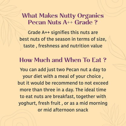 Nutty Organics Pecan Nuts Kernel 200g | Premium Shelled Pecan Nuts | Rich in Antioxidants & Healthy Fats | Natural Dry Fruits