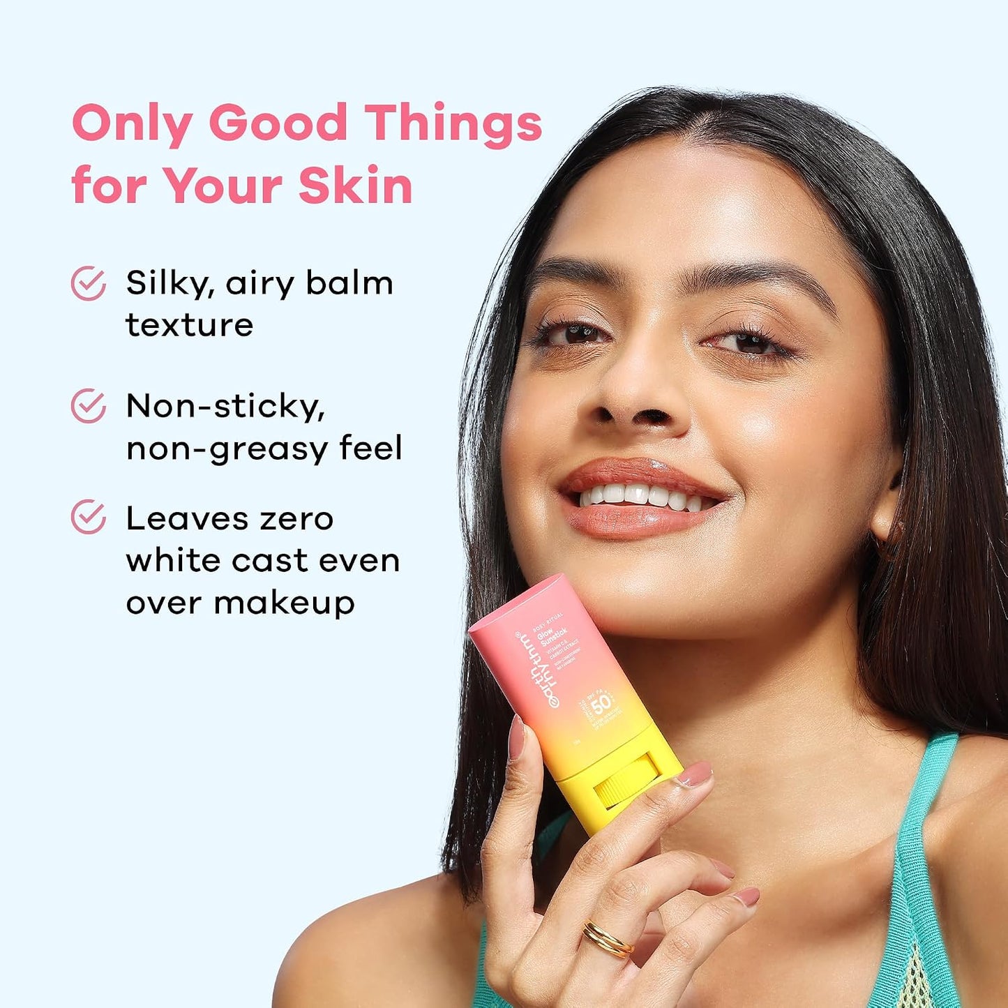 Earth Rhythm Rosy Ritual Glow Sunstick SPF 50 PA ++++ with Vitamin C & Carrot Extract.In Vivo Tested