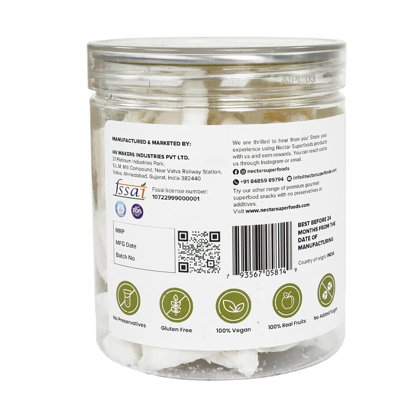 Freeze Dried Tender Coconut Slices – 90g Jar Pack of 1 | 100% Natural Coconut Snack | No Added Sugar | Crispy & Healthy |