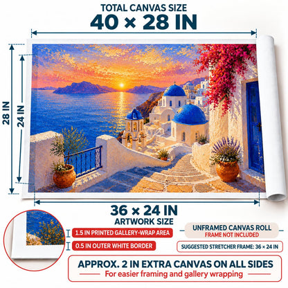 UNFRAMED 36 x 24 Inch Canvas Painting roll, Modern European-Style Wall Art, Beautiful Digital Painting for Home, Living Room, Bedroom, Office, Hotels, Artwork, for Gifting