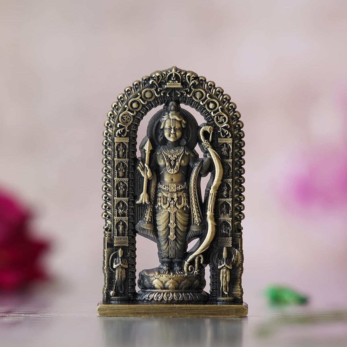 Premium Ram Lalla Statue for Car Dashbord and Home Decor | Ram Lalla Idol Ayodhya Shree Ram Murti Showpiece (2.75" Inches-Resin) (Green)