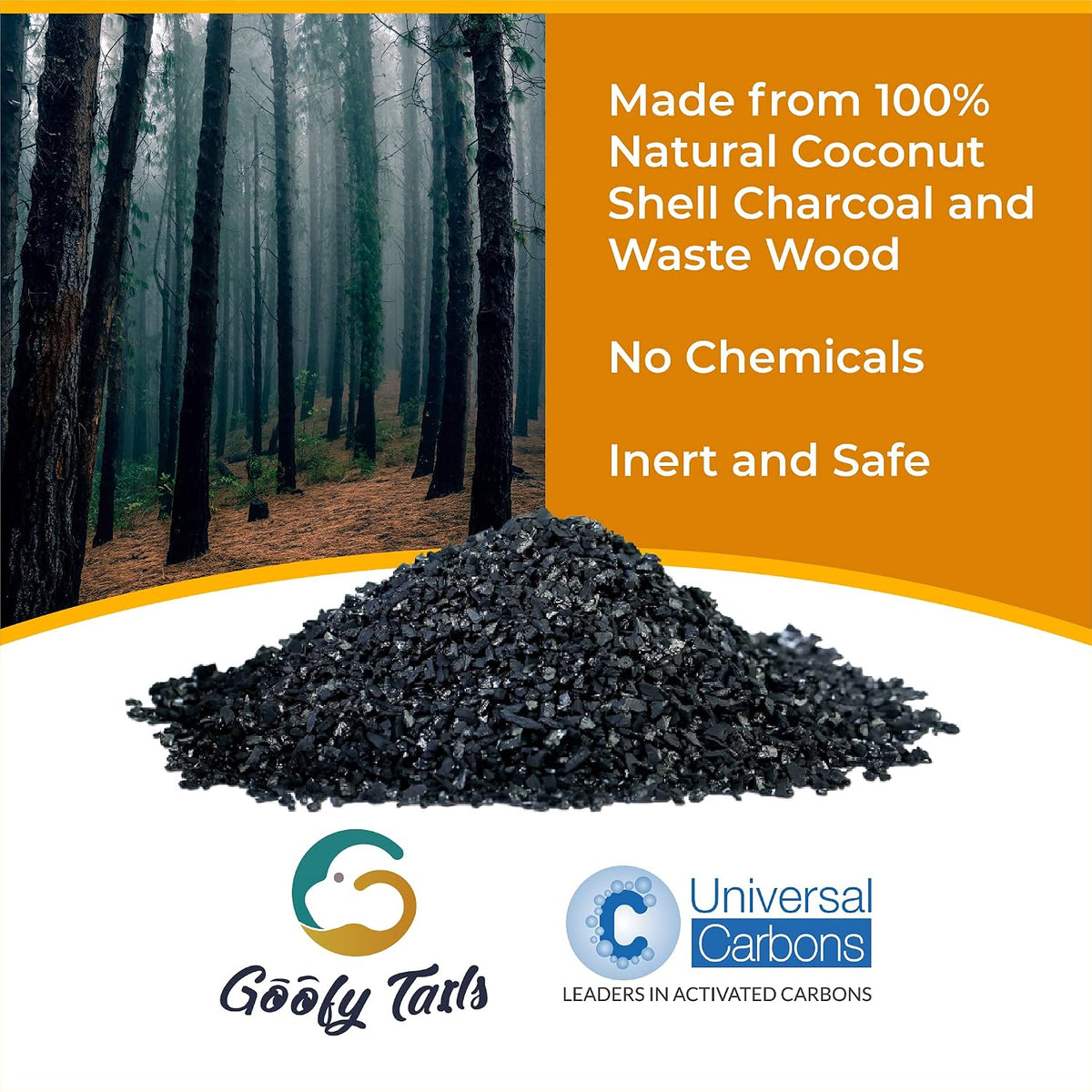 Goofy Tails Cat Litter Activated Charcoal Deodorizer 200g|Cat Litter Accessories for Odour Free Cat Litter Box| Cat Box Odour Eliminator| Ideal Topper for Cat Litter Sand| Cat Litter Box Deodorizer