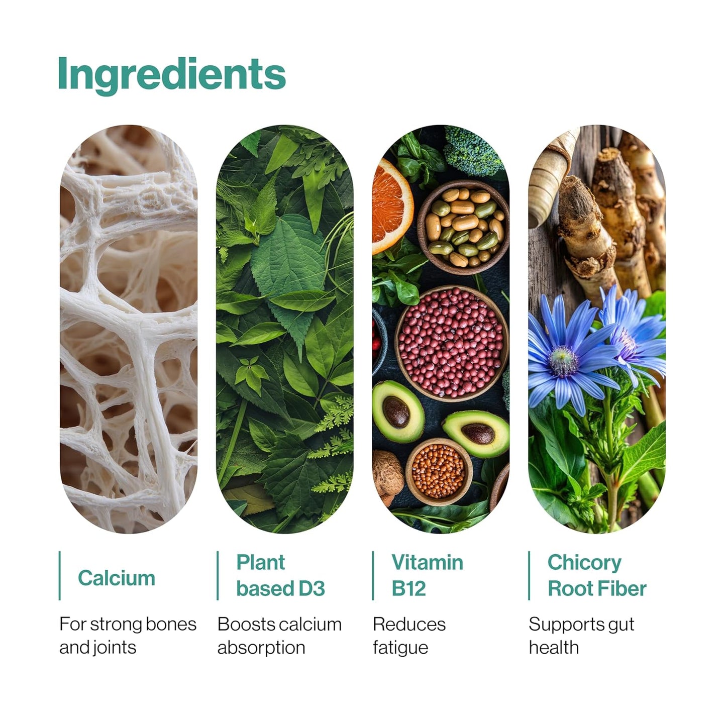 Be Bodywise Calcium Gummies | With Vitamin D3, B12 & Chicory Root Fibre | 500mg Calcium/Gummy| Supports Bone Strength, Joint & Muscle Health | Gut-Friendly Formula | No Added Sugar | 30 Gummies