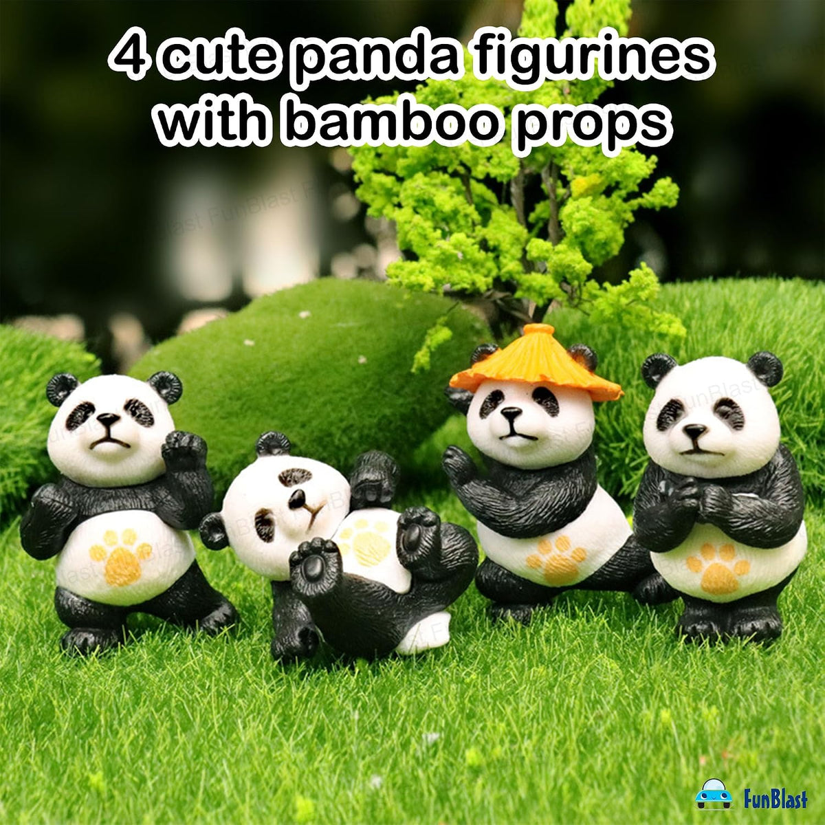 Panda Miniature Figurines - Decorative Showpiece, Gift for Him/Her, Diwali Deepwali New Year Home Decor, Bedroom, Living Room, Office, Table, Car Dashboard (Style-C)