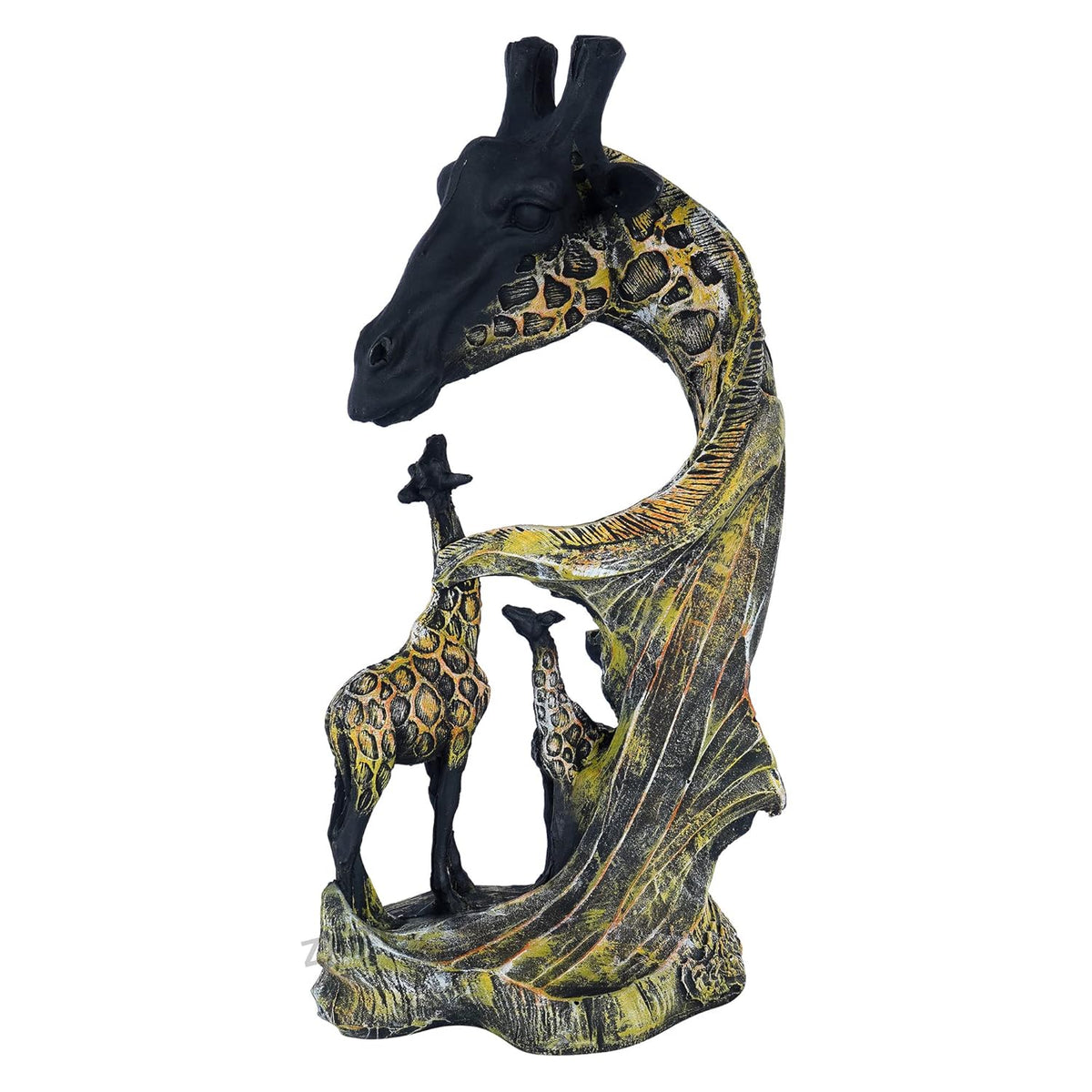 zart Statue of Giraffe Sculpture for Home/Office/Cafe/Hotel Decor Decorative Gift Showpiece (Pack of 1, resin, Multicolour)