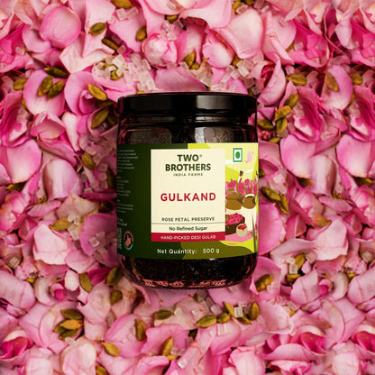 Two Brothers Natural Gulkand | Rose Petal Jam Made Without Refined Sugar | Sweetened with Raw Honey & Mishri | Natural & Traditional Preserve | Desi Gulab Gulkand